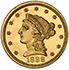 Picture of 1888 LIBERTY HEAD $2.5 PR64+ Cameo