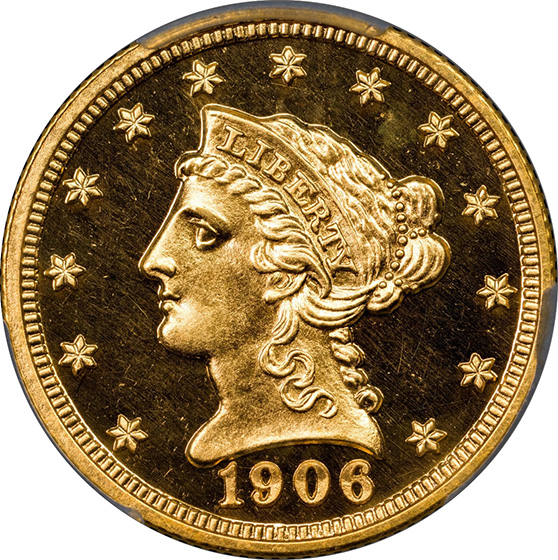 Picture of 1906 LIBERTY HEAD $2.5 PR66+ Cameo