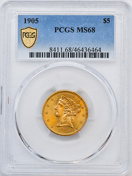 Picture of 1905 LIBERTY $5 MS68 
