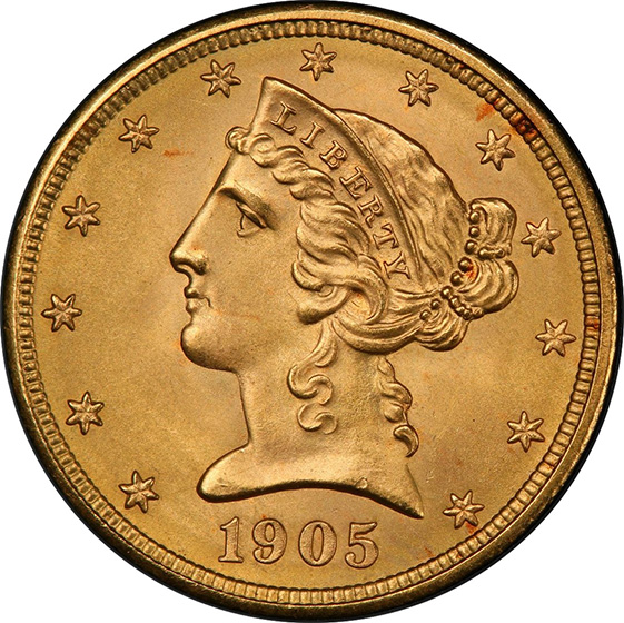 Picture of 1905 LIBERTY $5 MS68 