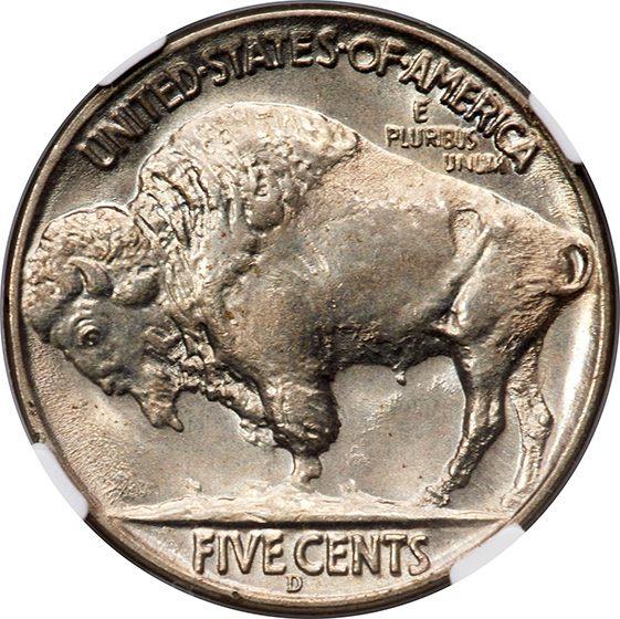 Picture of 1937-D BUFFALO 5C, 3 LEGS MS65 