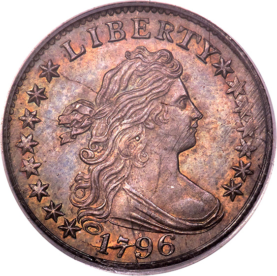 Picture of 1796 DRAPED BUST 10C, SMALL EAGLE MS64 