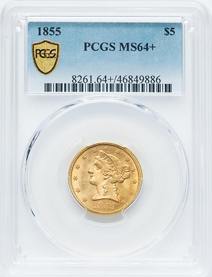 Picture of 1855 LIBERTY $5 MS64+ 