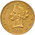 Picture of 1873 LIBERTY HEAD $10, CLOSED 3 AU55 