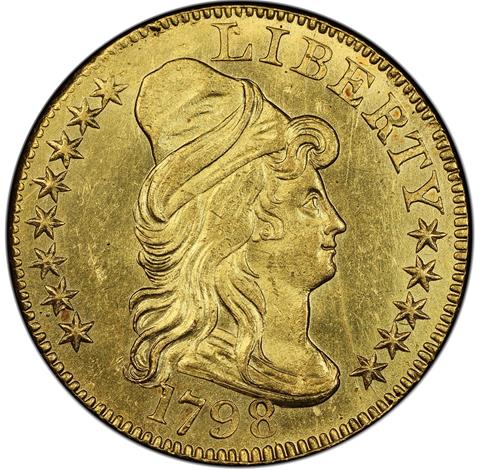 Picture of 1798 DRAPED BUST $5, SMALL 8 MS62 