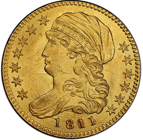 Picture of 1811 CAPPED BUST $5, TALL 5 MS64+ 