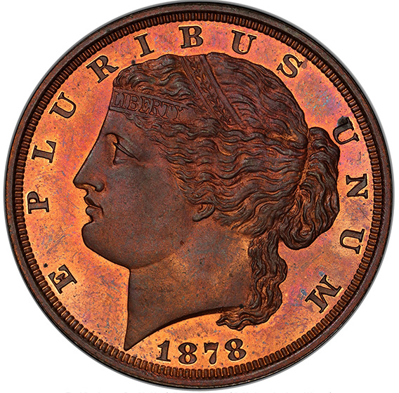 Picture of 1878 $5 J-1568A PR66+ Red Brown