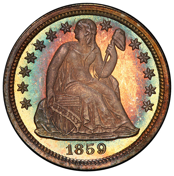 Picture of 1859 LIBERTY SEATED 10C PR67 