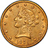 Picture of 1859-S LIBERTY HEAD $10 AU53 