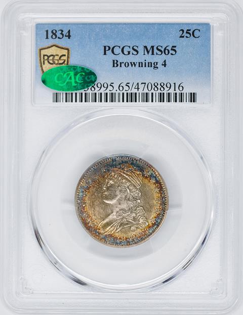 Picture of 1834 CAPPED BUST 25C MS65 