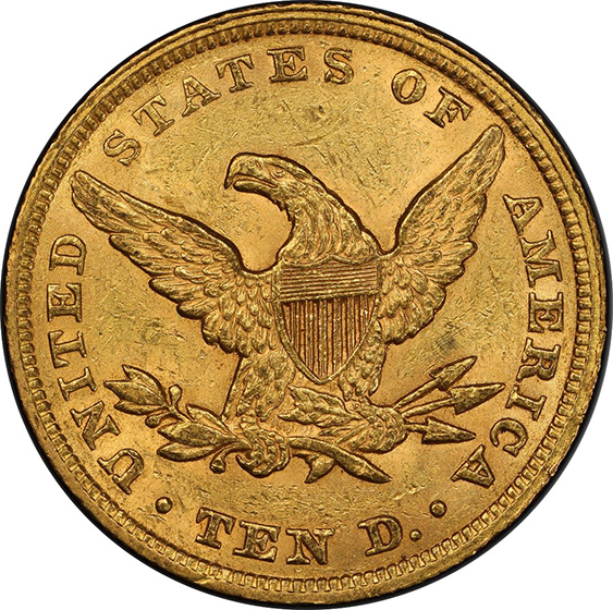 Picture of 1853/'2' LIBERTY HEAD $10, OVERDATE MS61 