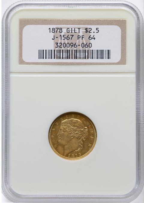 Picture of 1878 GILT $2.5 J-1567, J-1567 PR64 