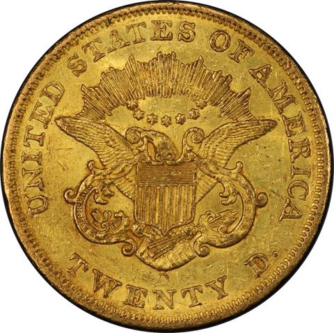 Picture of 1857-O LIBERTY HEAD $20 MS61 