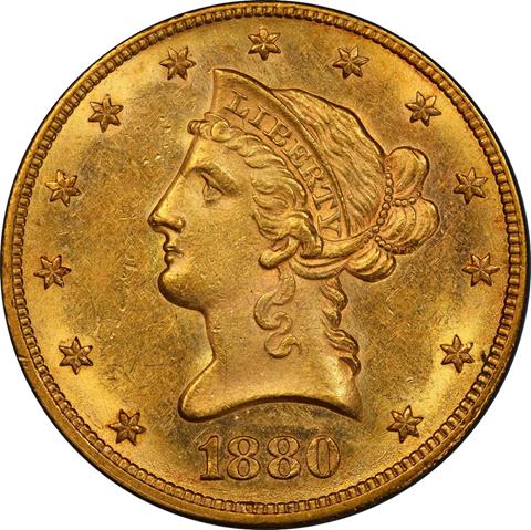Picture of 1880-CC LIBERTY HEAD $10 MS61 