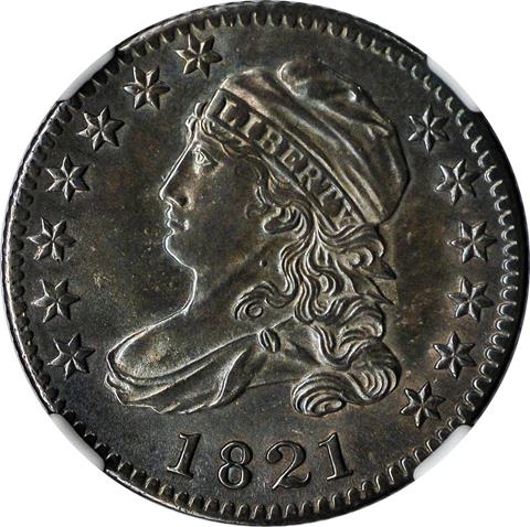 Picture of 1821 CAPPED BUST 10C, LARGE DATE MS65 