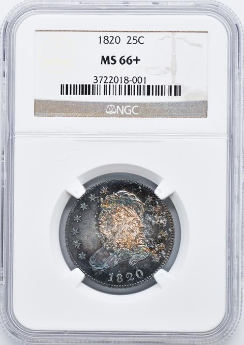 Picture of 1820 CAPPED BUST 25C, SMALL 0 MS66+ 