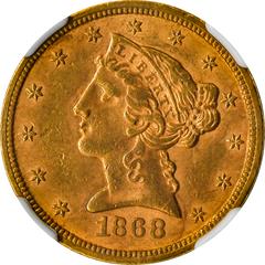 Picture of 1868-S LIBERTY $5 MS61 
