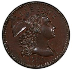 Picture of 1794 FLOWING HAIR LARGE 1C, NO FRACTION BAR MS65 Brown