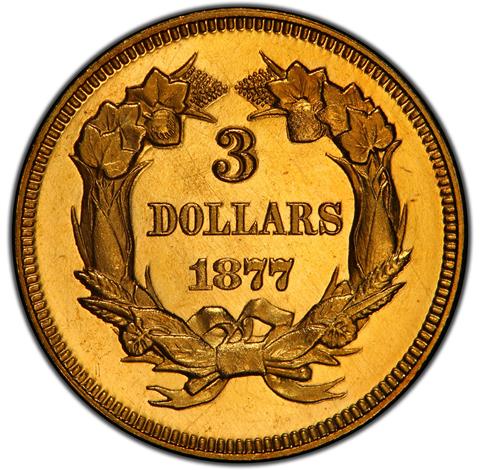 Picture of 1877 INDIAN PRINCESS $3 PR65 Deep Cameo