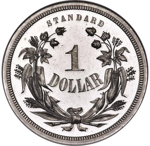 Picture of 1871 STANDARD S$1, J-1124 PR67 Cameo