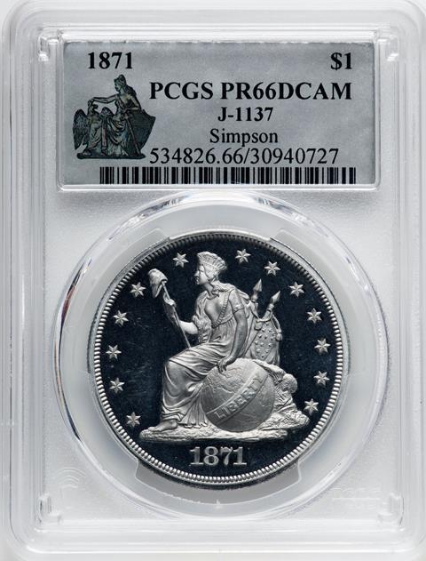 Picture of 1871 $1 J-1137 PR66 Deep Cameo