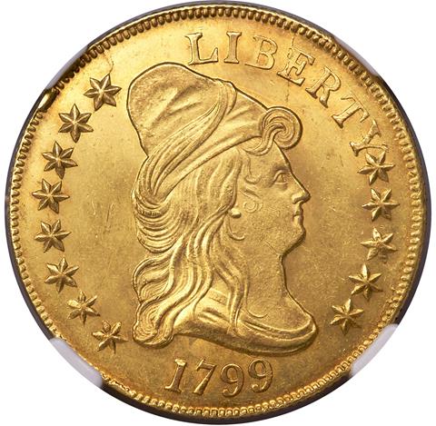 Picture of 1799 DRAPED BUST $10, SMALL STARS OBVERSE MS64 