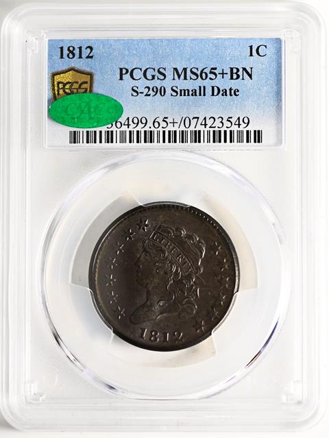 Picture of 1812 CLASSIC HEAD 1C, SMALL DATE MS65+ Brown