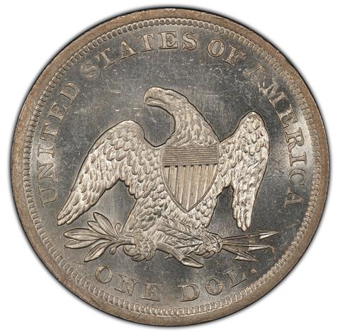 Picture of 1842 LIBERTY SEATED S$1, NO MOTTO MS64+ 
