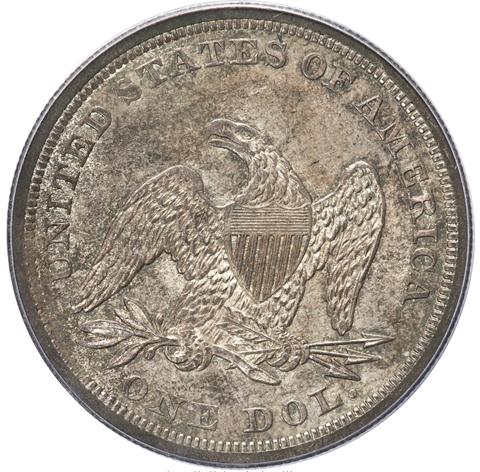 Picture of 1844 LIBERTY SEATED S$1, NO MOTTO MS64 