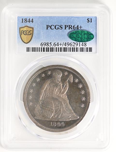 Picture of 1844 LIBERTY SEATED S$1, NO MOTTO PR64+ 