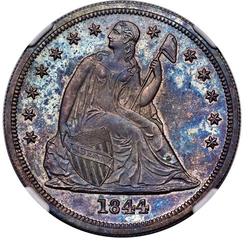 Picture of 1844 LIBERTY SEATED S$1, NO MOTTO PR65 