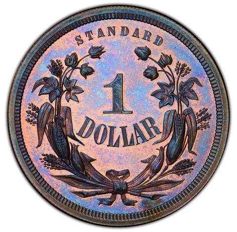 Picture of 1871 LONGACRE $1 J-1141 PR66+ Red Brown