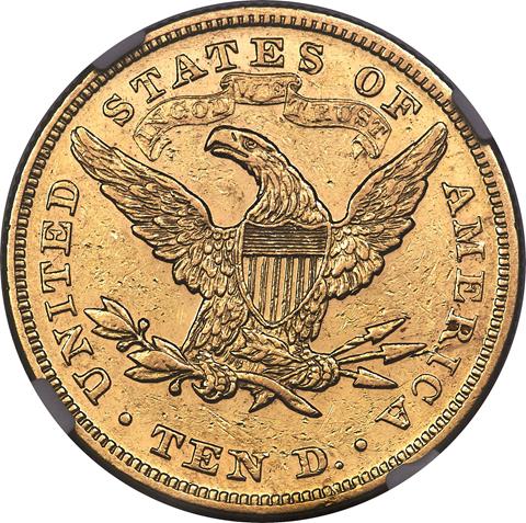 Picture of 1873 LIBERTY HEAD $10, CLOSED 3 AU55 