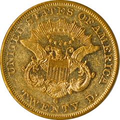 Picture of 1861-O LIBERTY HEAD $20 AU55 