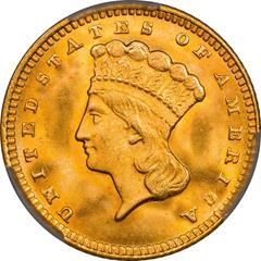 Picture of 1874 GOLD G$1, TYPE 3 MS68 