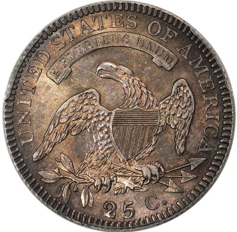 Picture of 1828 CAPPED BUST 25C, 25/50C MS62 