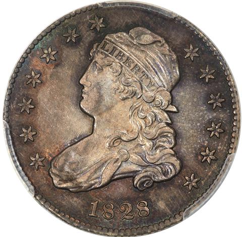 Picture of 1828 CAPPED BUST 25C, 25/50C MS62 
