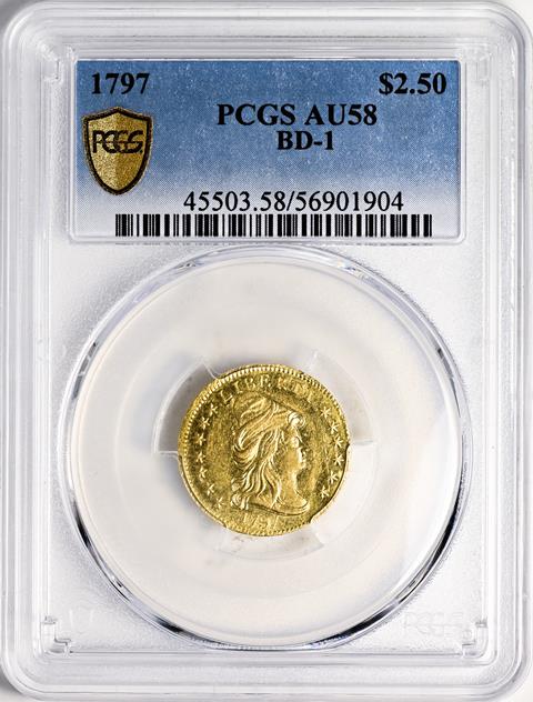 Picture of 1797 DRAPED BUST $2.5 AU58 