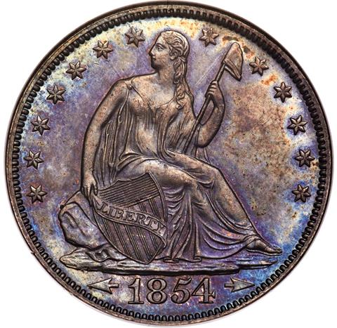 Picture of 1854 LIBERTY SEATED 50C, ARROWS PR64 