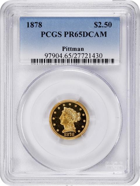 Picture of 1878 LIBERTY HEAD $2.5 PR65 DCAM