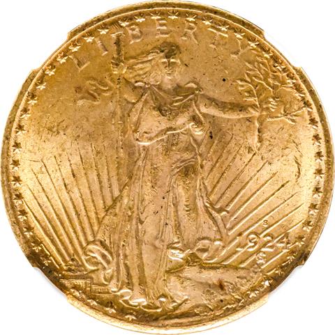 Picture of 1924-S ST. GAUDENS $20 MS64 