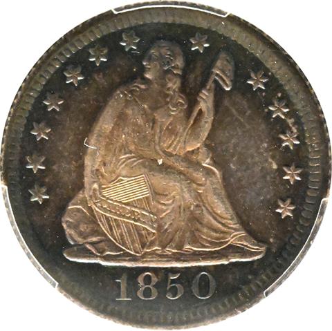 Picture of 1850-O LIBERTY SEATED 25C, NO MOTTO MS64+ 