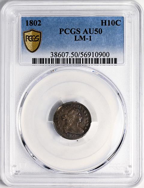 Picture of 1802 DRAPED BUST H10C AU50 