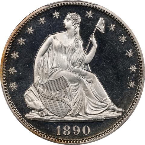 Picture of 1890 LIBERTY SEATED 50C PR67 Deep Cameo