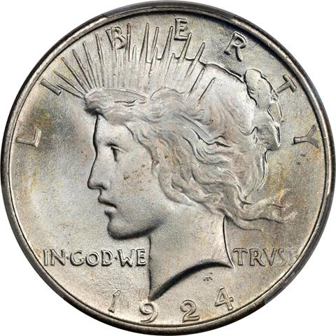 Picture of 1924 PEACE $1 MS67+ 
