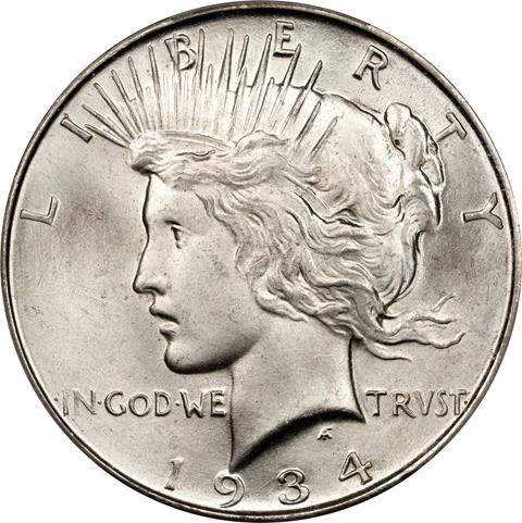 Picture of 1934-D PEACE $1 MS66+ 