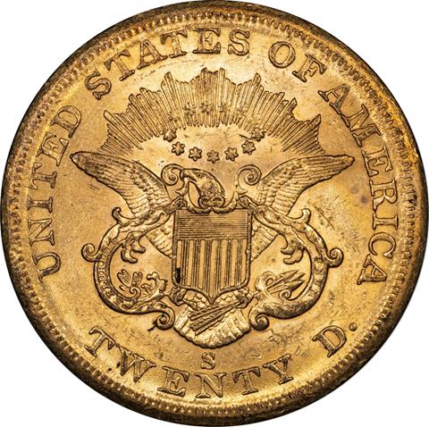 Picture of 1859-S LIBERTY HEAD $20 MS61 