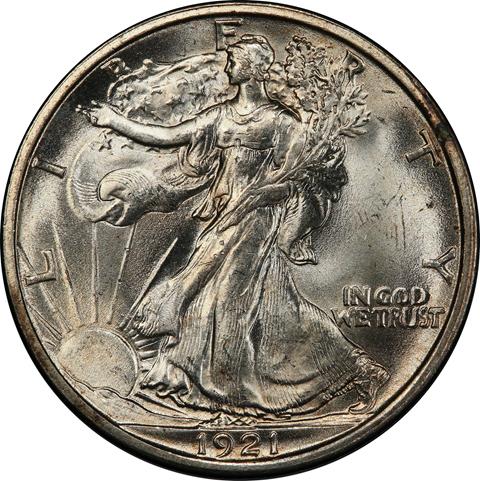 1921-D WALKING LIBERTY 50C