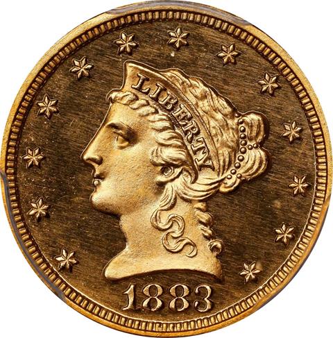 1883 LIBERTY HEAD $2.5 PR67 CAM