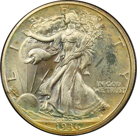 1936 WALKING LIBERTY 50C